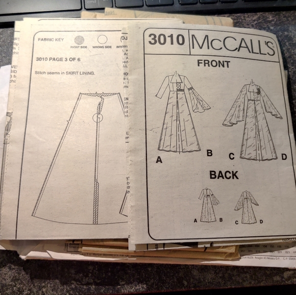 🗺 McCall's Evening Elegance Pattern 3010 Bridal, Formal Dancer, Costume Dresses - Picture 7 of 10